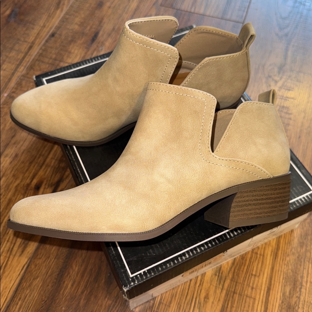 Taupe Tan Ankle Booties - brand new!